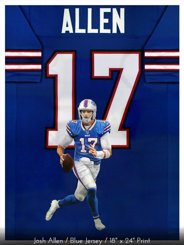 Josh Allen: Blue Jersey Painting Print