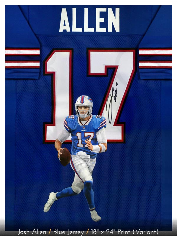 Josh Allen: Blue Jersey Painting Print