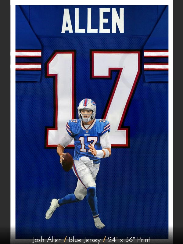 Josh Allen: Blue Jersey Painting Print