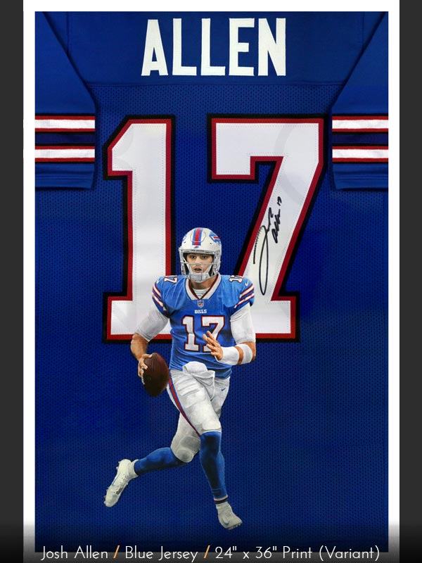 Josh Allen: Blue Jersey Painting Print