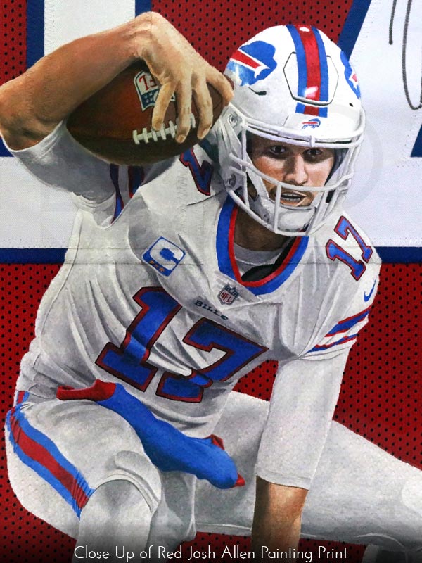 Josh Allen: Red Jersey Painting Print