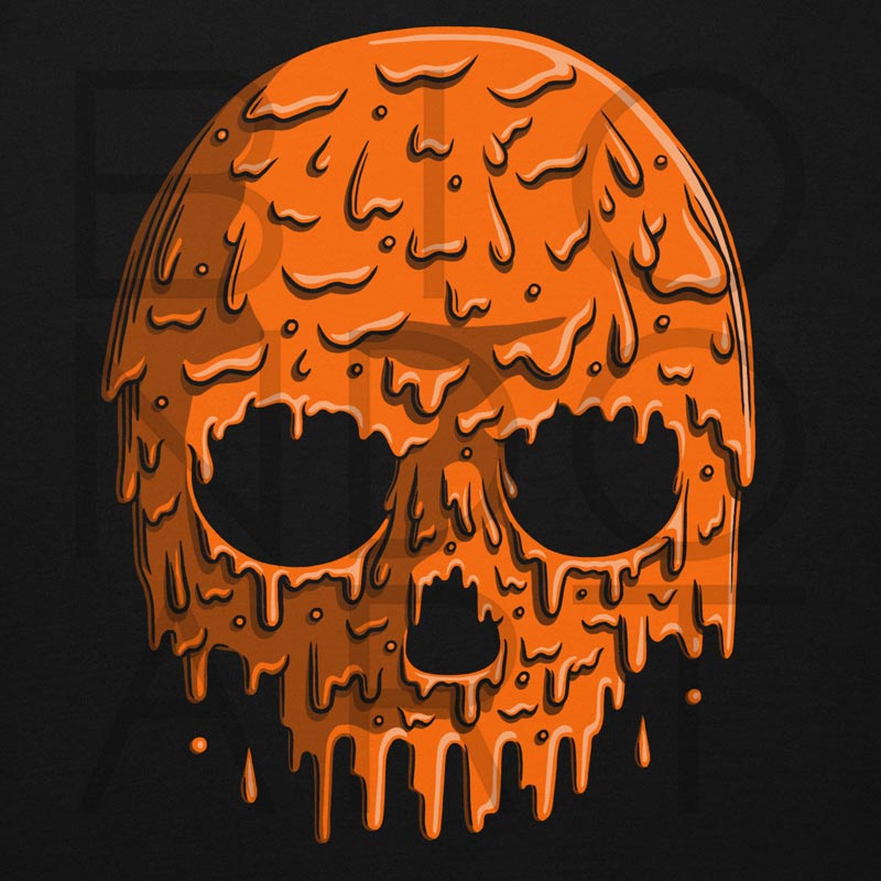 Paint Drip: Orange Skull