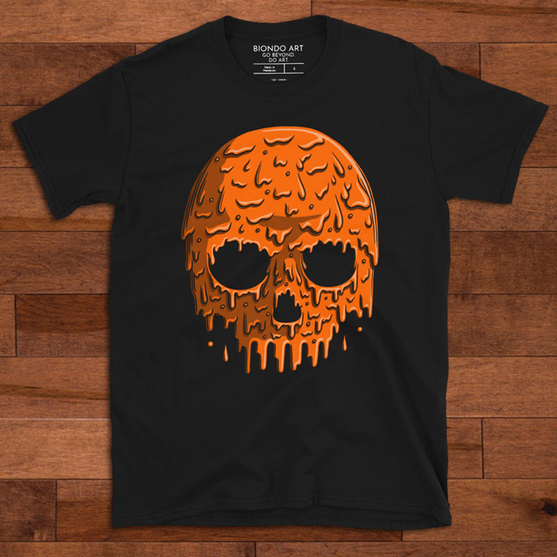 Paint Drip: Orange Skull