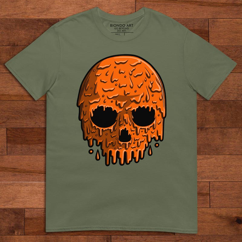 Paint Drip: Orange Skull