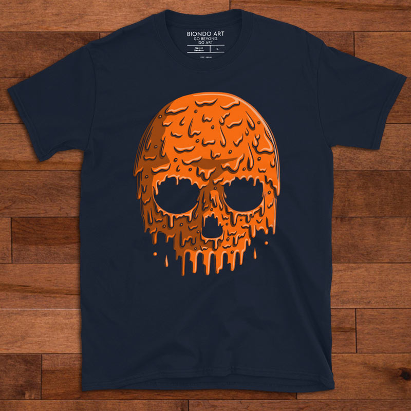 Paint Drip: Orange Skull