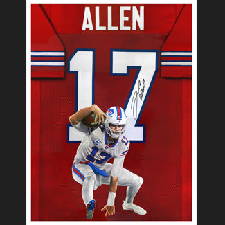 Josh Allen: Red Jersey Painting Print