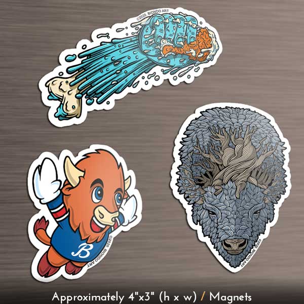 Buffalo Roots Stickers and Magnets | Buffalo Roots Art – Biondo Art