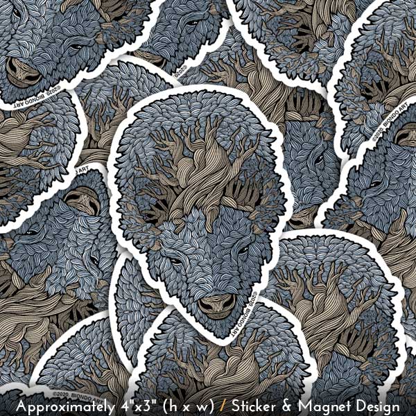 Buffalo Roots Stickers and Magnets | Buffalo Roots Art – Biondo Art