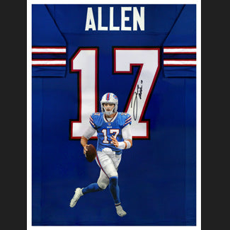 Josh Allen: Blue Jersey Painting Print